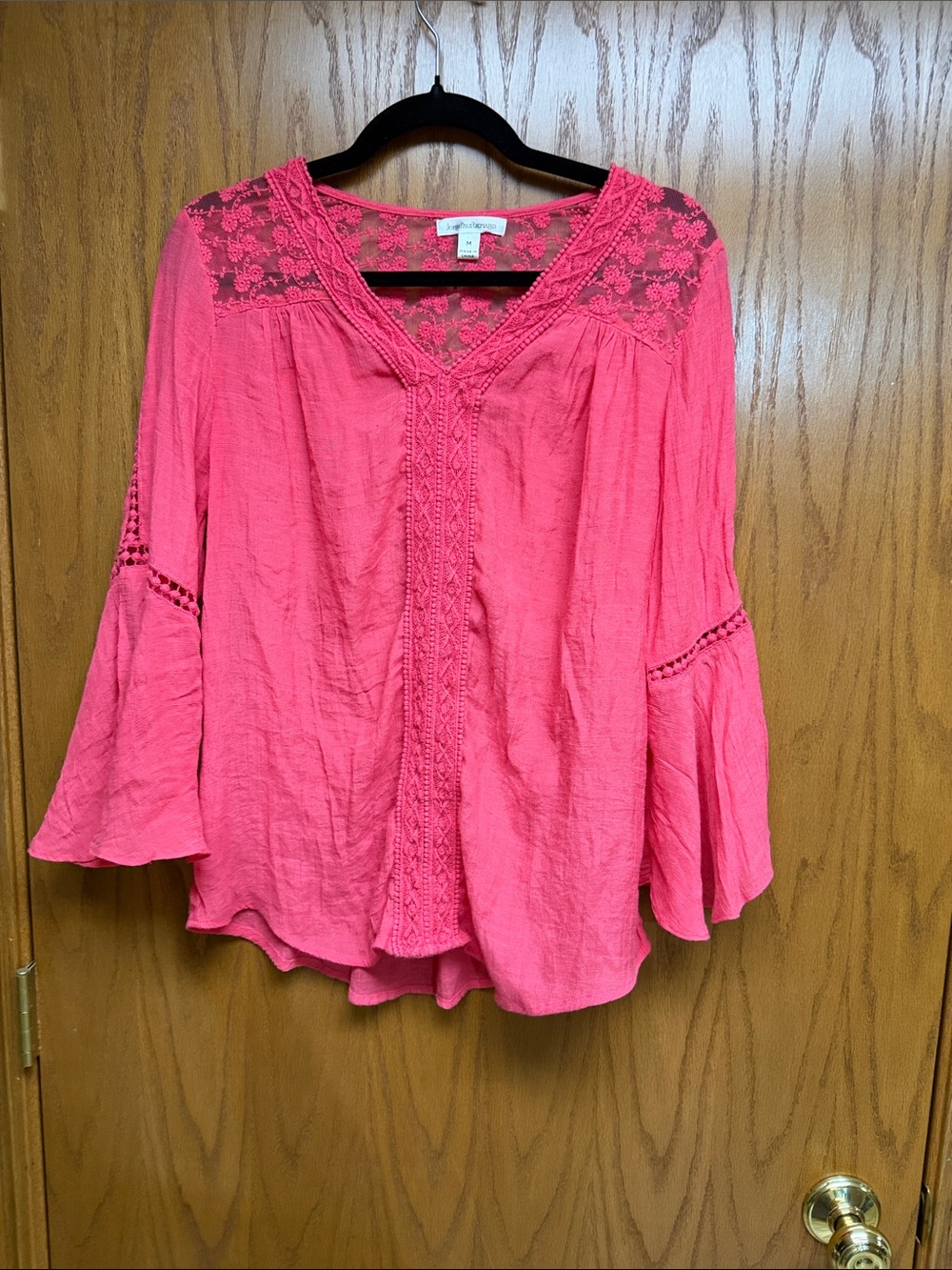 JohnPaulRichard Hot Pink Crochet-Trim Boho Tunic